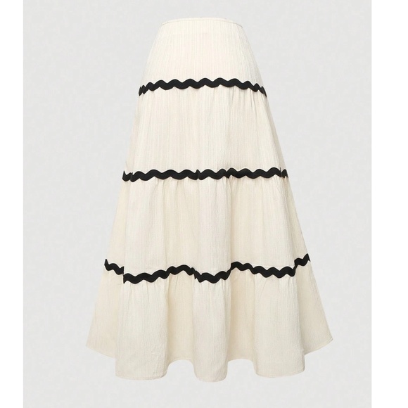 Boho Green Colorblock High Waist Maxi Skirt - Picture 8 of 11